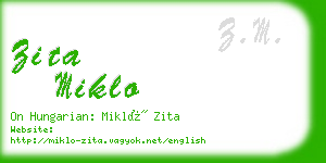 zita miklo business card